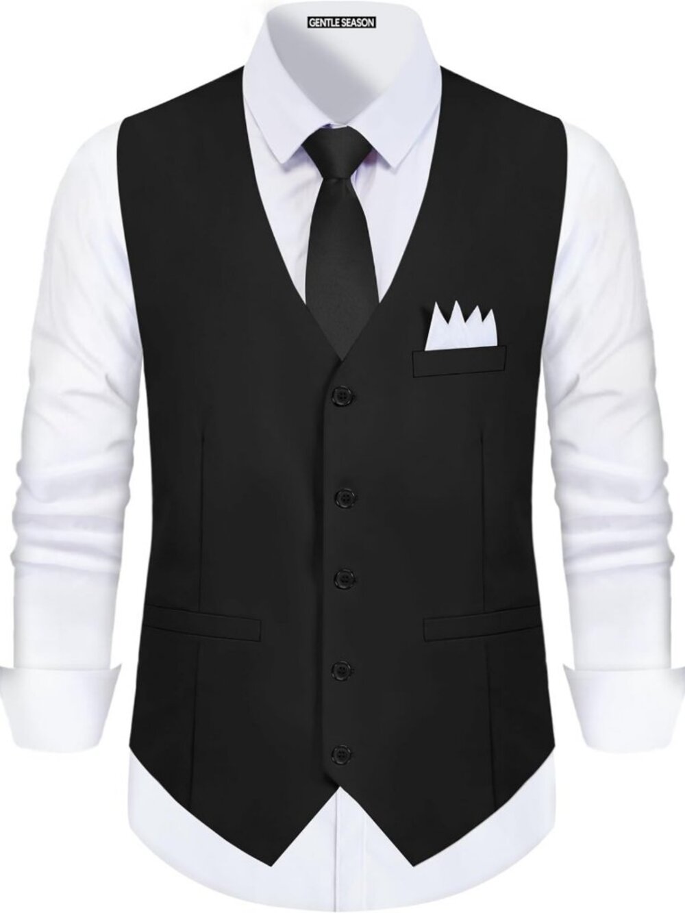 Stylish Men's Formal Suit Vest Set with Tie & Pocket Square - Perfect for Events